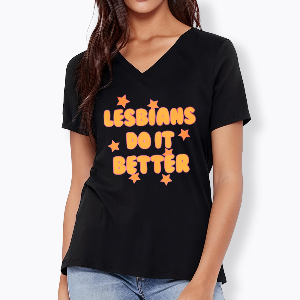 Lesbians Do It Better V-Neck Classic T-Shirt