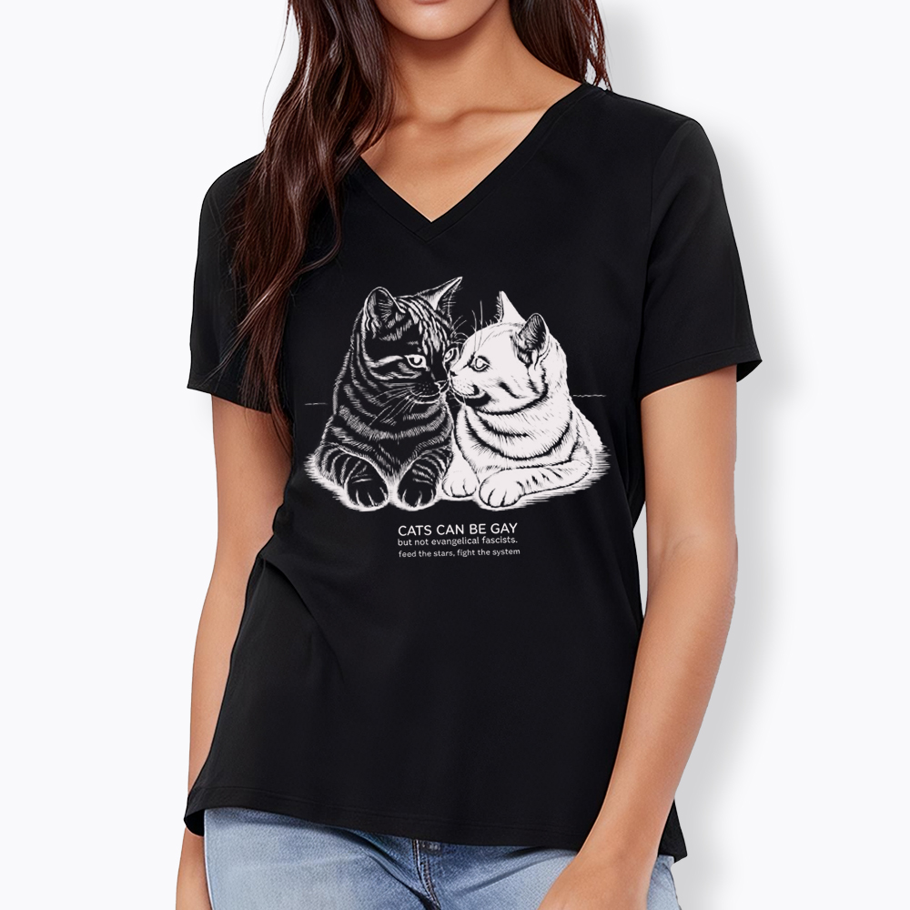 Cat Can Be Gay V-Neck Classic T-Shirt