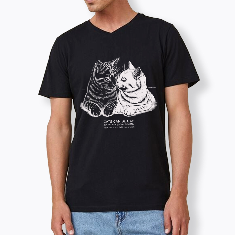 Cat Can Be Gay V-Neck Classic T-Shirt