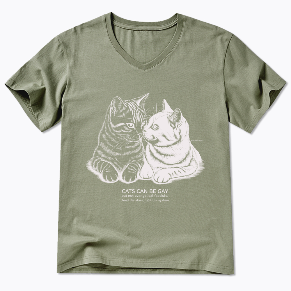 Cat Can Be Gay V-Neck Classic T-Shirt