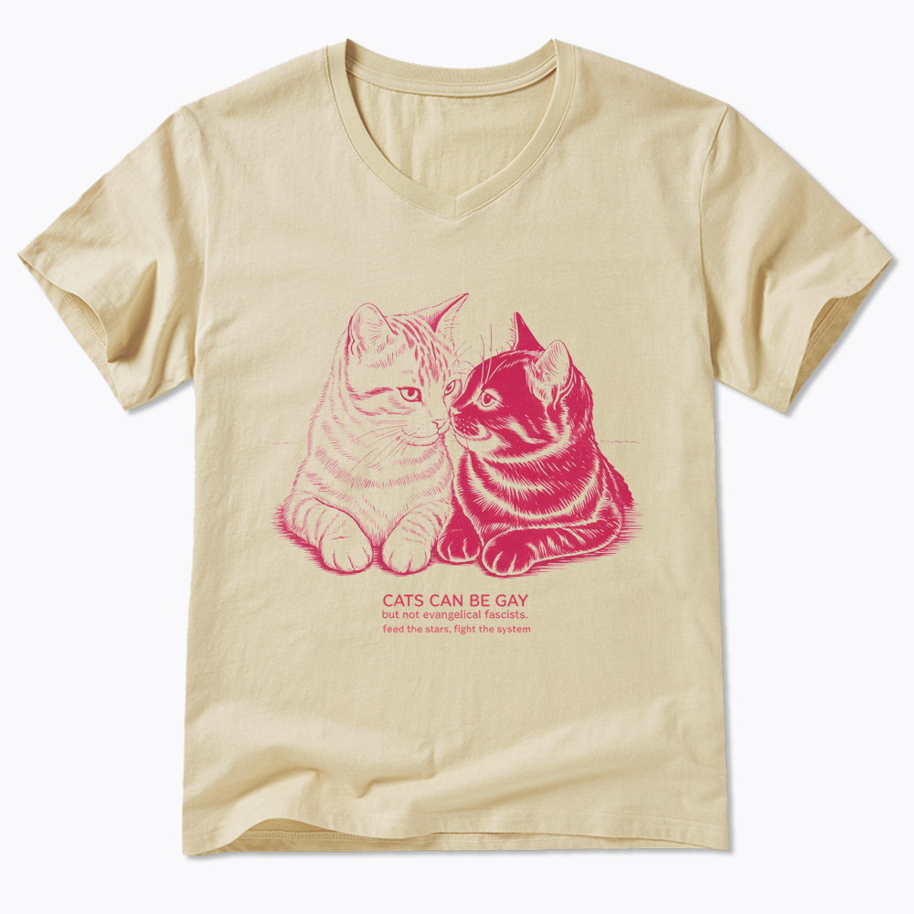 Cat Can Be Gay V-Neck Classic T-Shirt