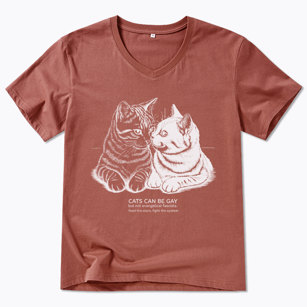 Cat Can Be Gay V-Neck Classic T-Shirt