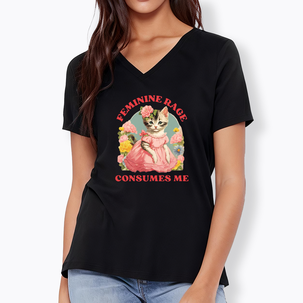 Feminine Rage V-Neck Classic T-Shirt