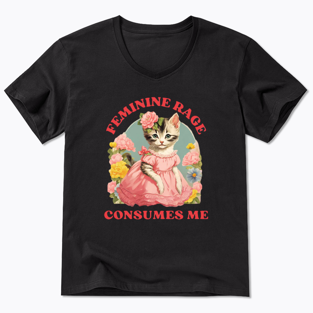 Feminine Rage V-Neck Classic T-Shirt
