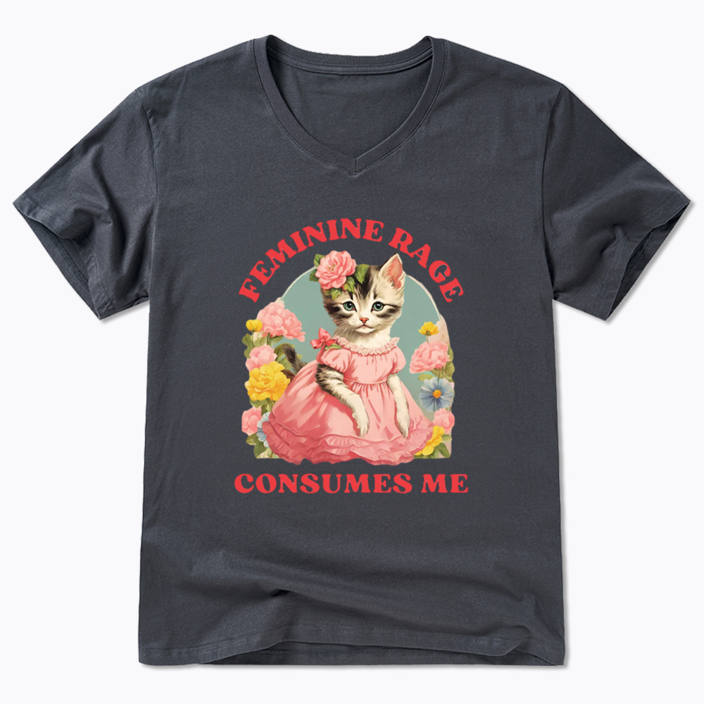 Feminine Rage V-Neck Classic T-Shirt