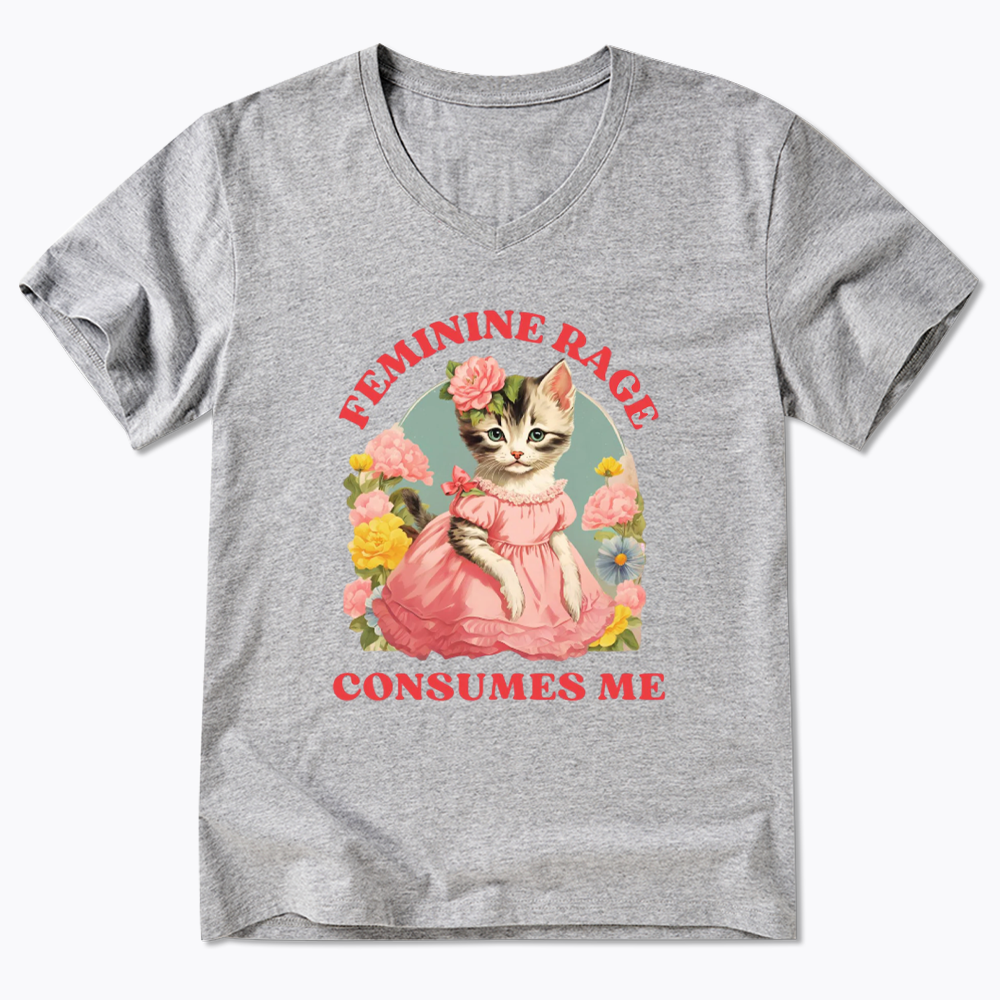 Feminine Rage V-Neck Classic T-Shirt