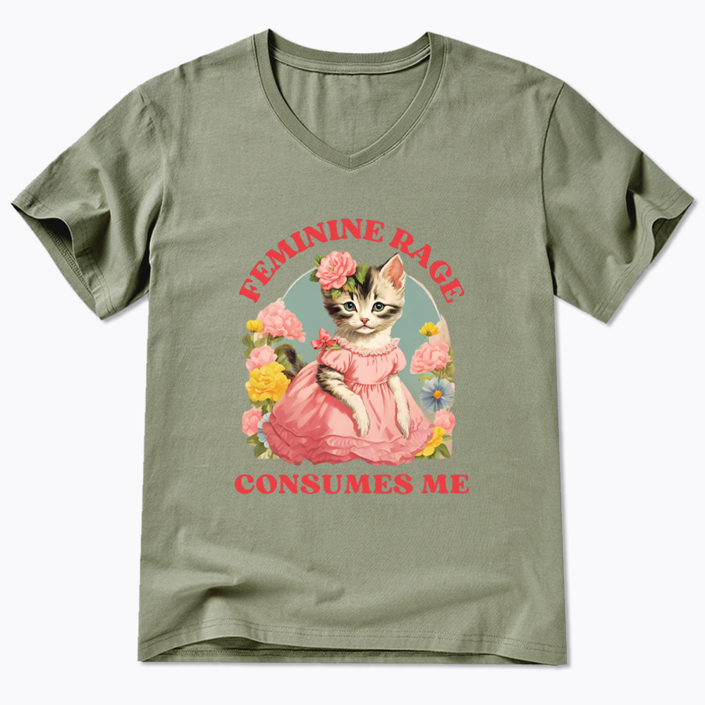 Feminine Rage V-Neck Classic T-Shirt
