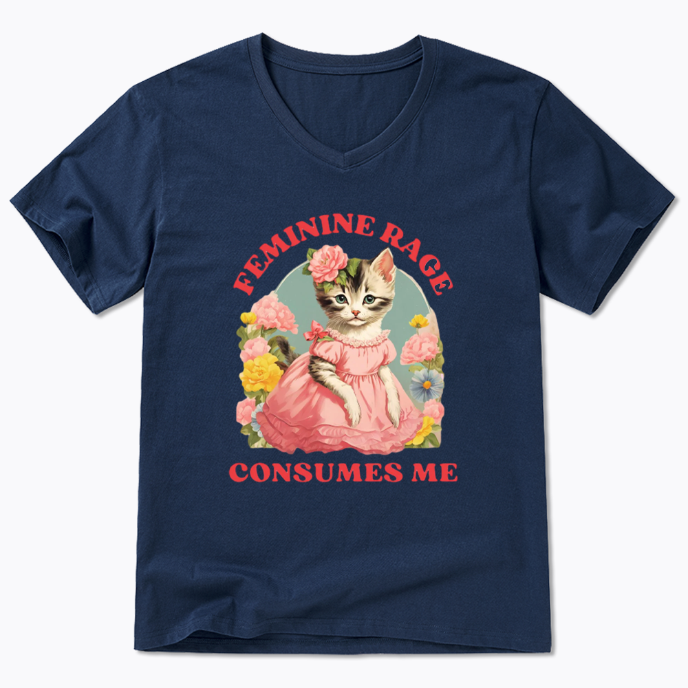 Feminine Rage V-Neck Classic T-Shirt