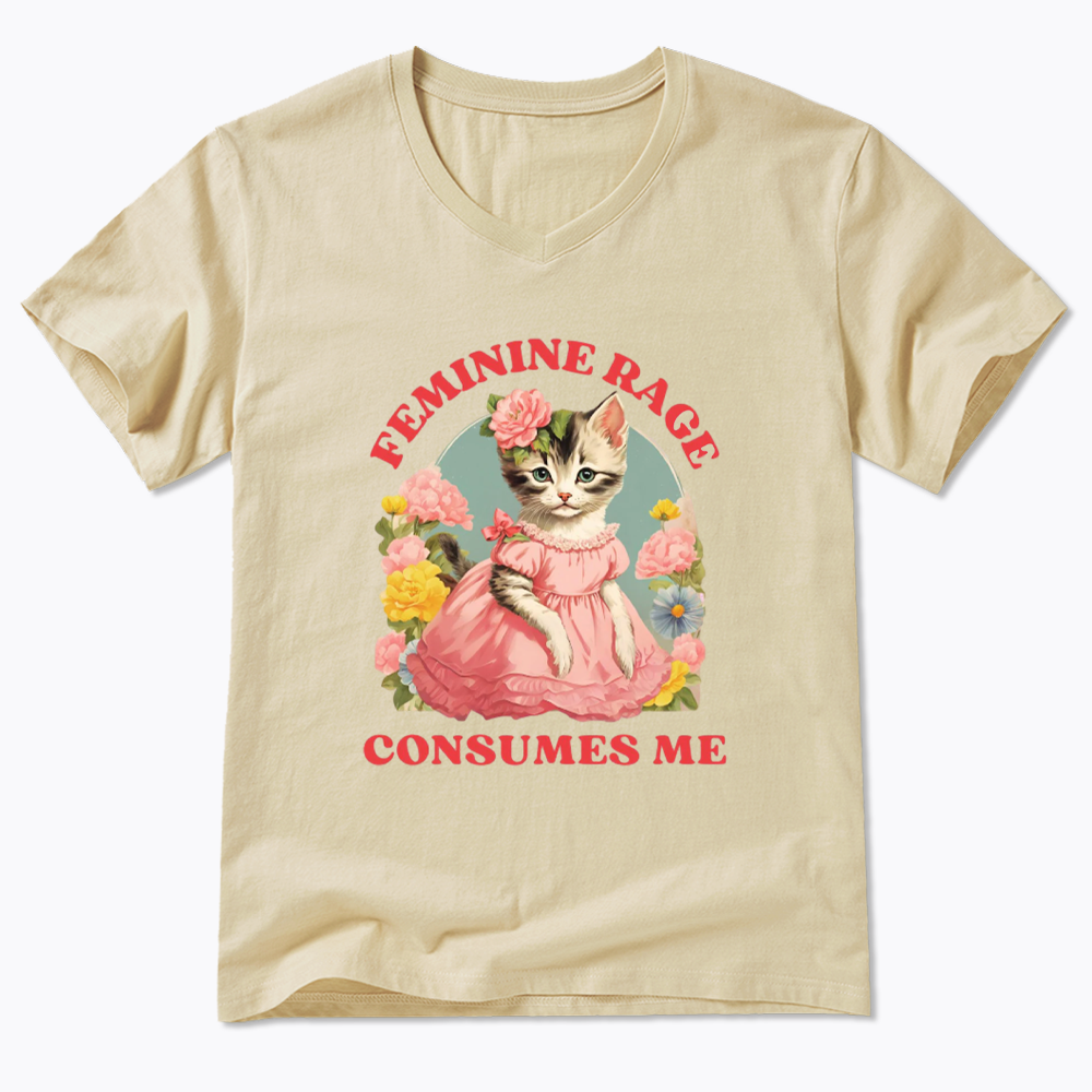 Feminine Rage V-Neck Classic T-Shirt