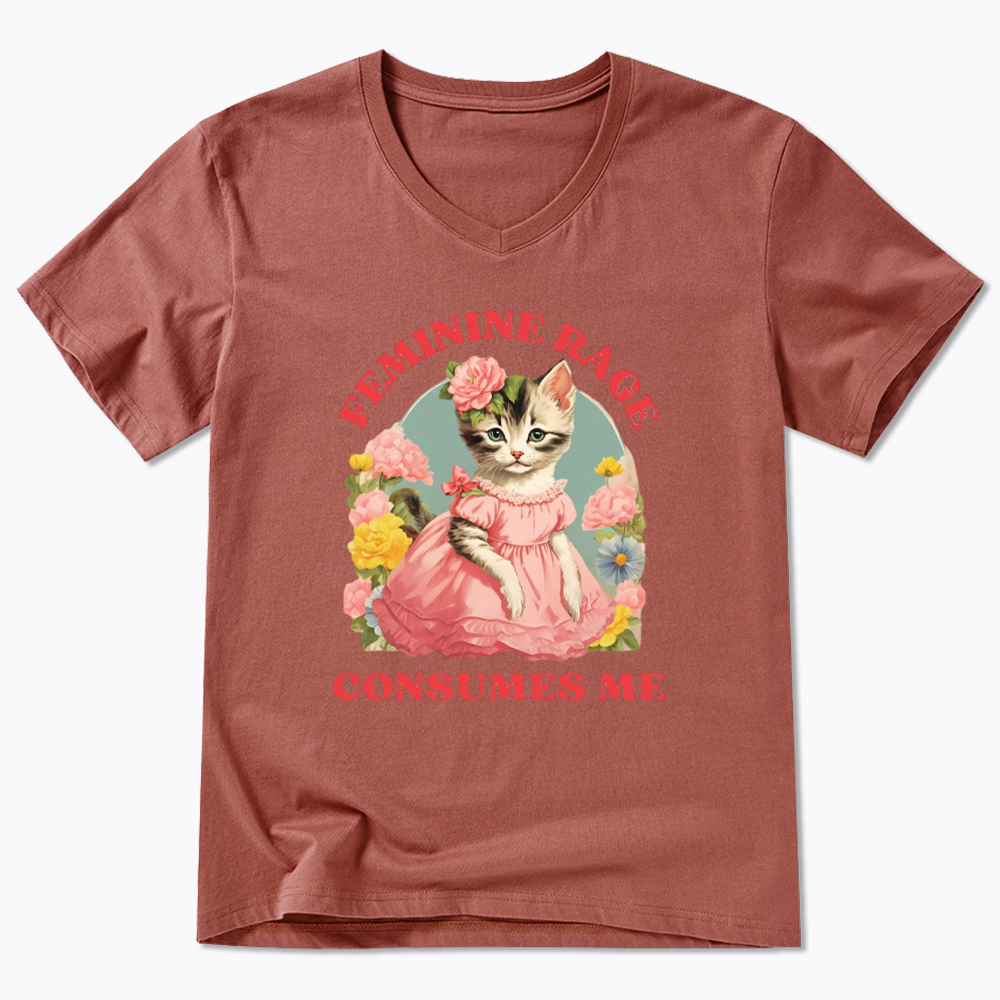 Feminine Rage V-Neck Classic T-Shirt