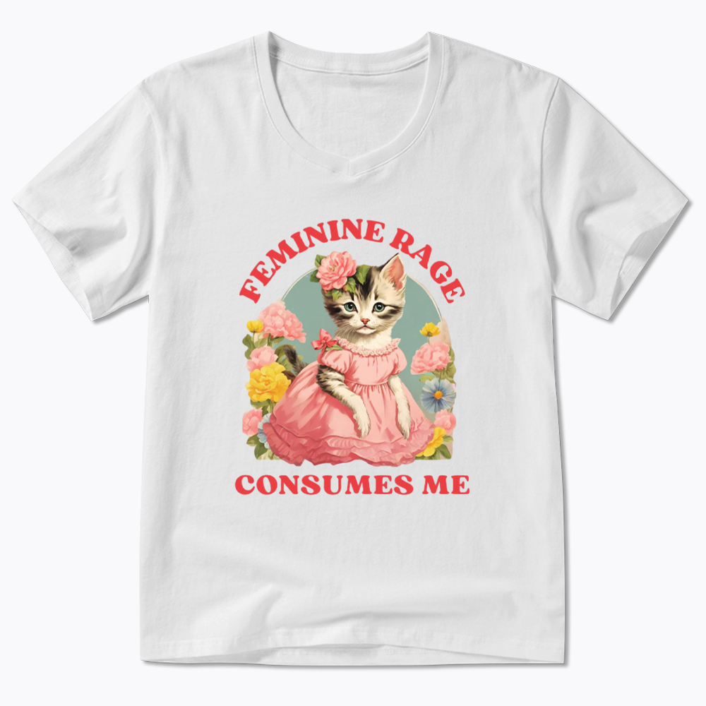Feminine Rage V-Neck Classic T-Shirt