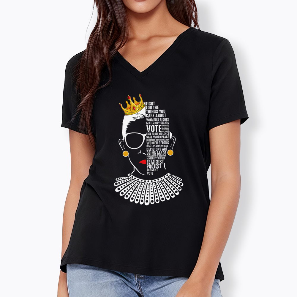 Queen Crown RBG V-Neck Classic T-Shirt