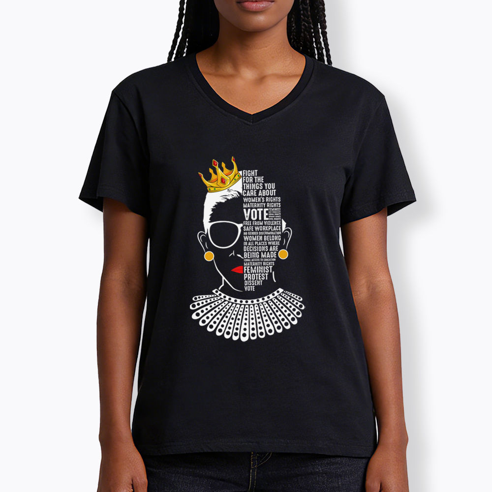 Queen Crown RBG V-Neck Classic T-Shirt