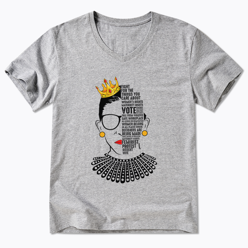 Queen Crown RBG V-Neck Classic T-Shirt