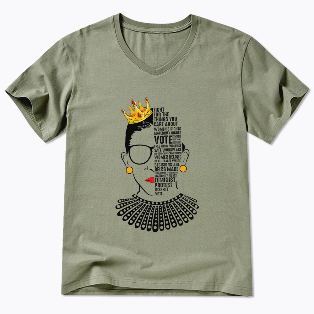 Queen Crown RBG V-Neck Classic T-Shirt