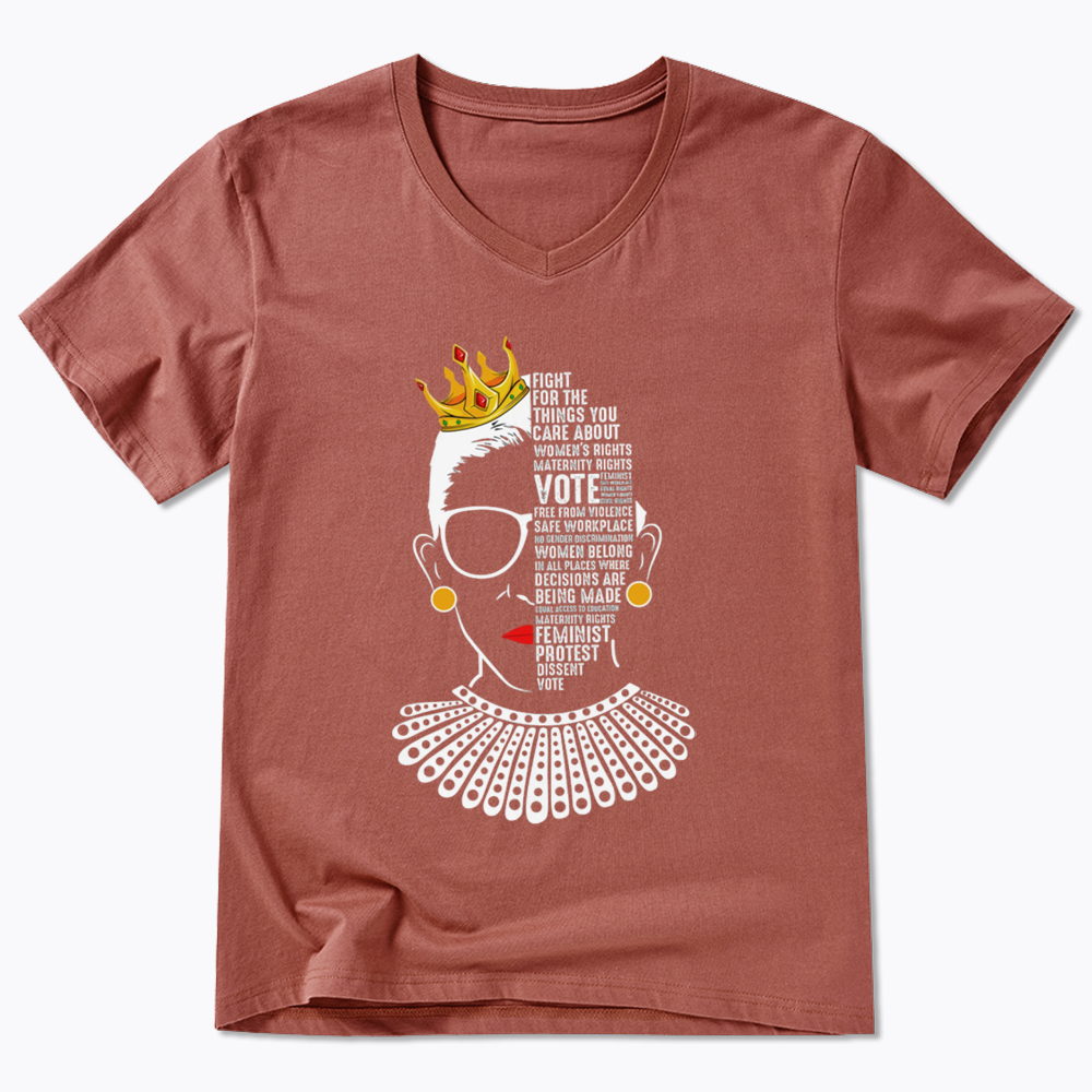 Queen Crown RBG V-Neck Classic T-Shirt