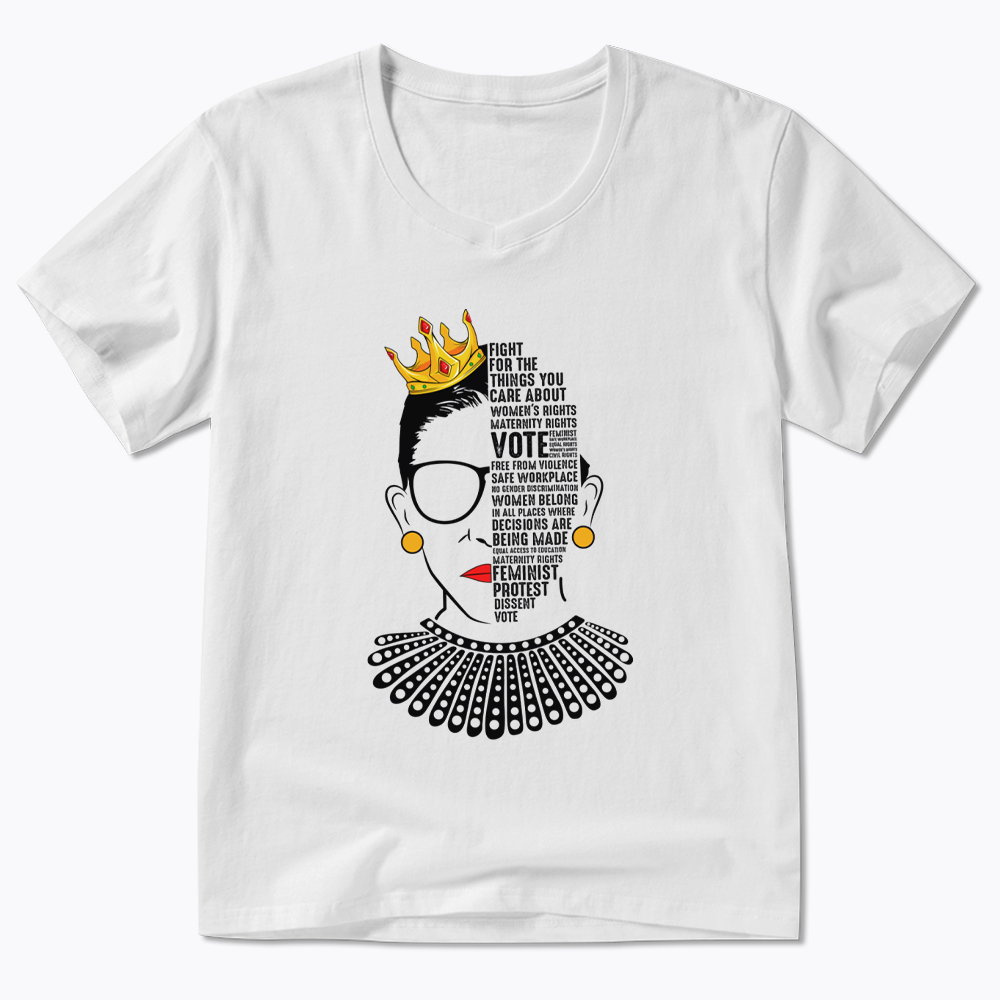 Queen Crown RBG V-Neck Classic T-Shirt