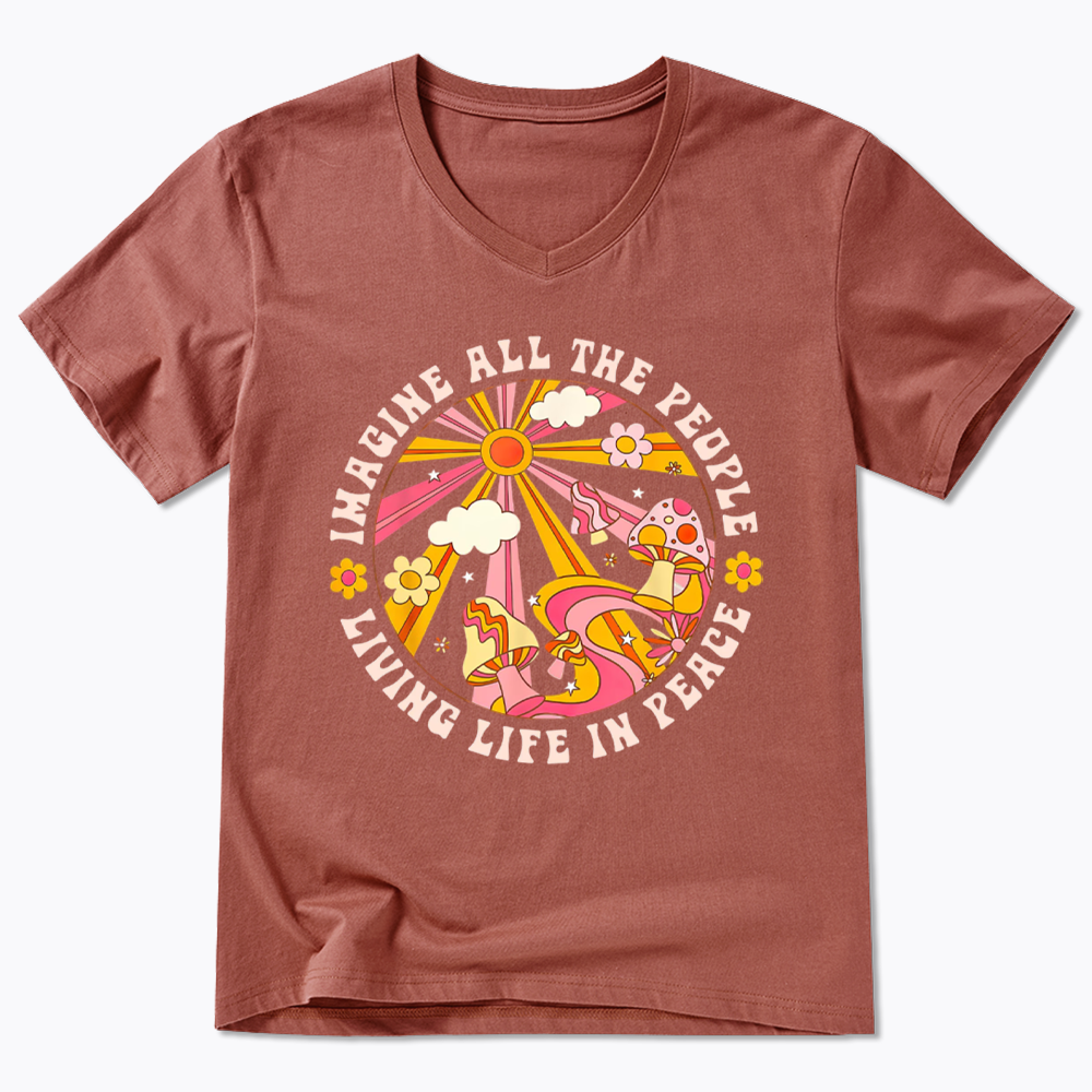 Imagine All The People V-Neck Classic T-Shirt