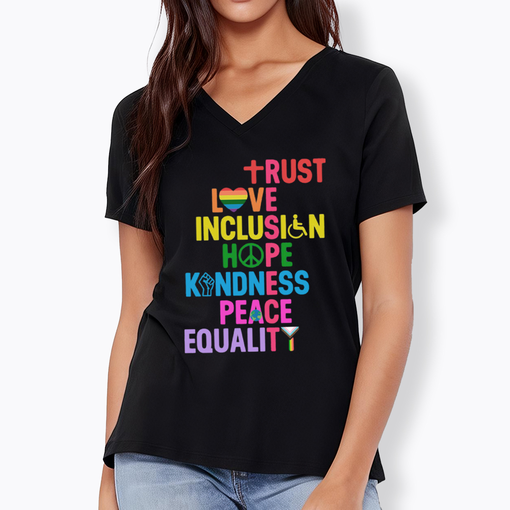 Trust Love Inclusion Equality V-Neck Classic T-Shirt
