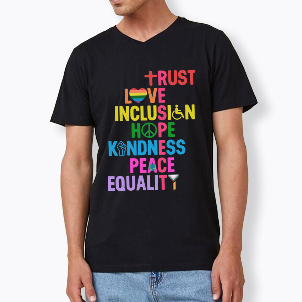 Trust Love Inclusion Equality V-Neck Classic T-Shirt