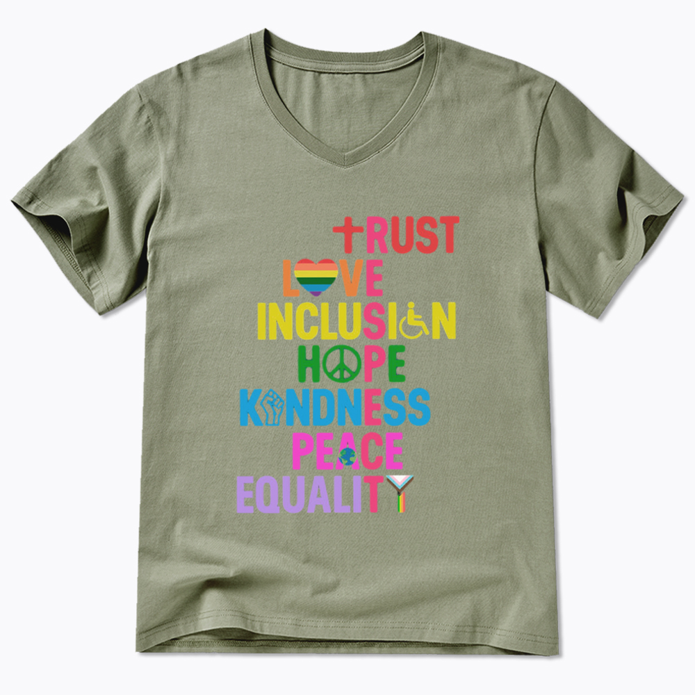 Trust Love Inclusion Equality V-Neck Classic T-Shirt