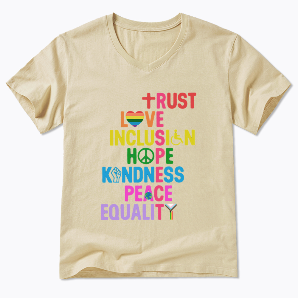 Trust Love Inclusion Equality V-Neck Classic T-Shirt