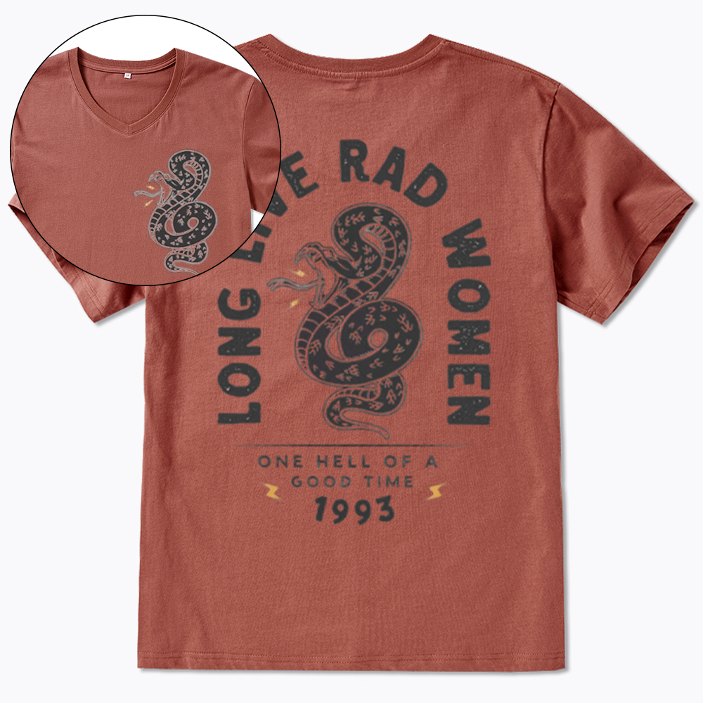 Long Live Rad Women V-Neck Classic T-Shirt