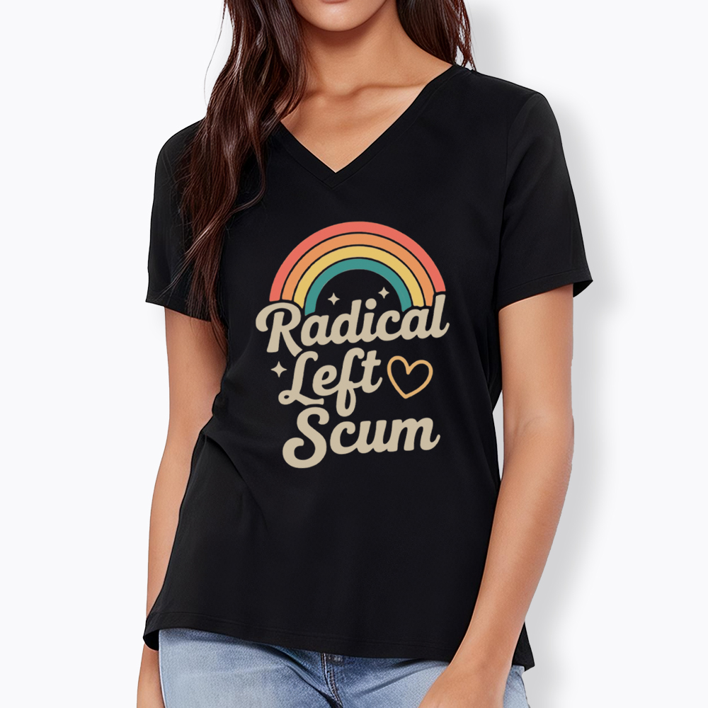 Retro Radical Left Scum V-Neck Classic T-Shirt