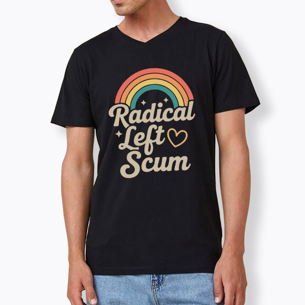 Retro Radical Left Scum V-Neck Classic T-Shirt