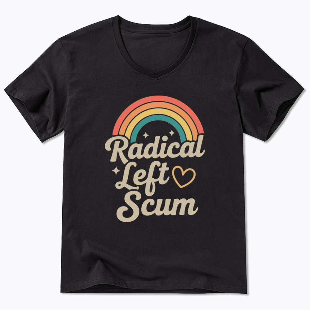 Retro Radical Left Scum V-Neck Classic T-Shirt