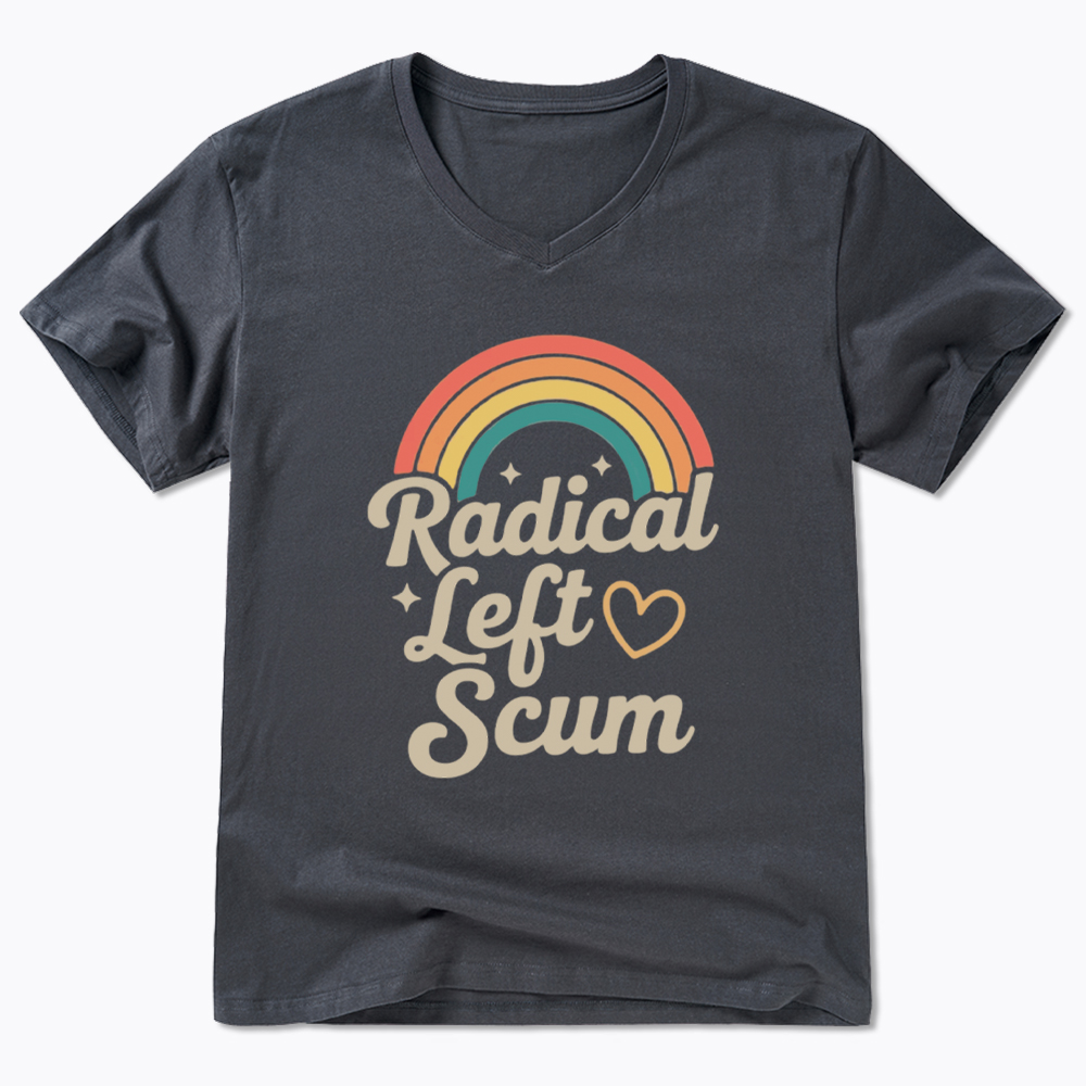 Retro Radical Left Scum V-Neck Classic T-Shirt