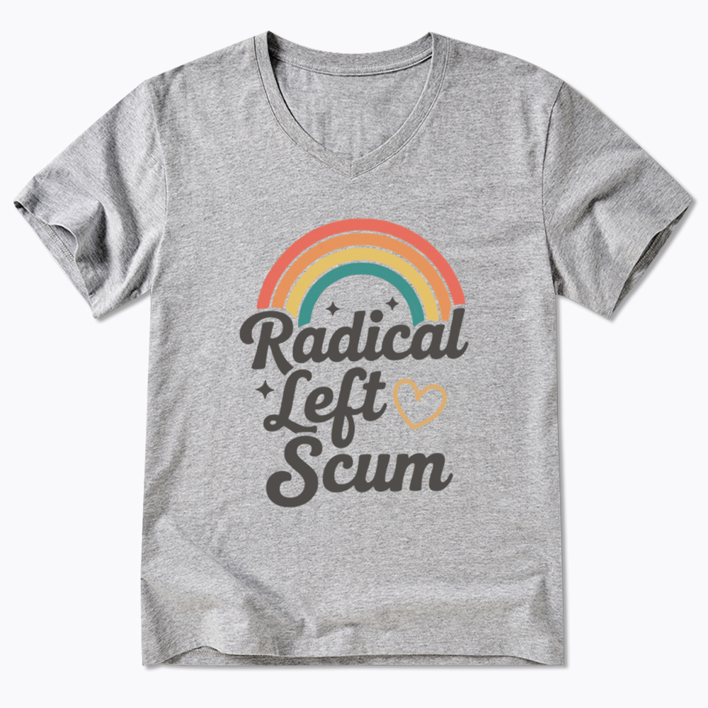 Retro Radical Left Scum V-Neck Classic T-Shirt