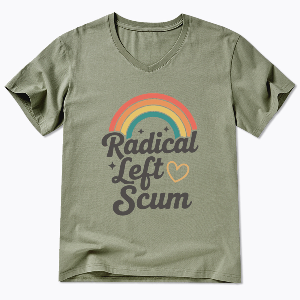 Retro Radical Left Scum V-Neck Classic T-Shirt