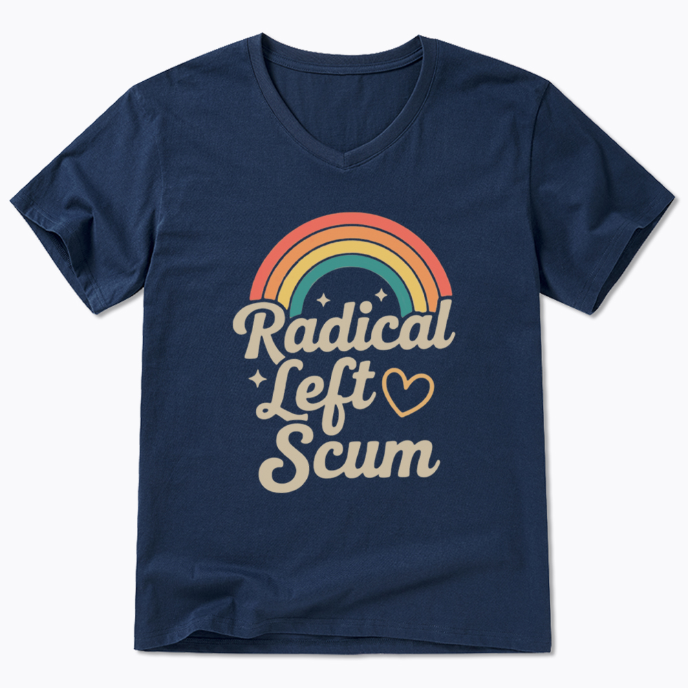 Retro Radical Left Scum V-Neck Classic T-Shirt