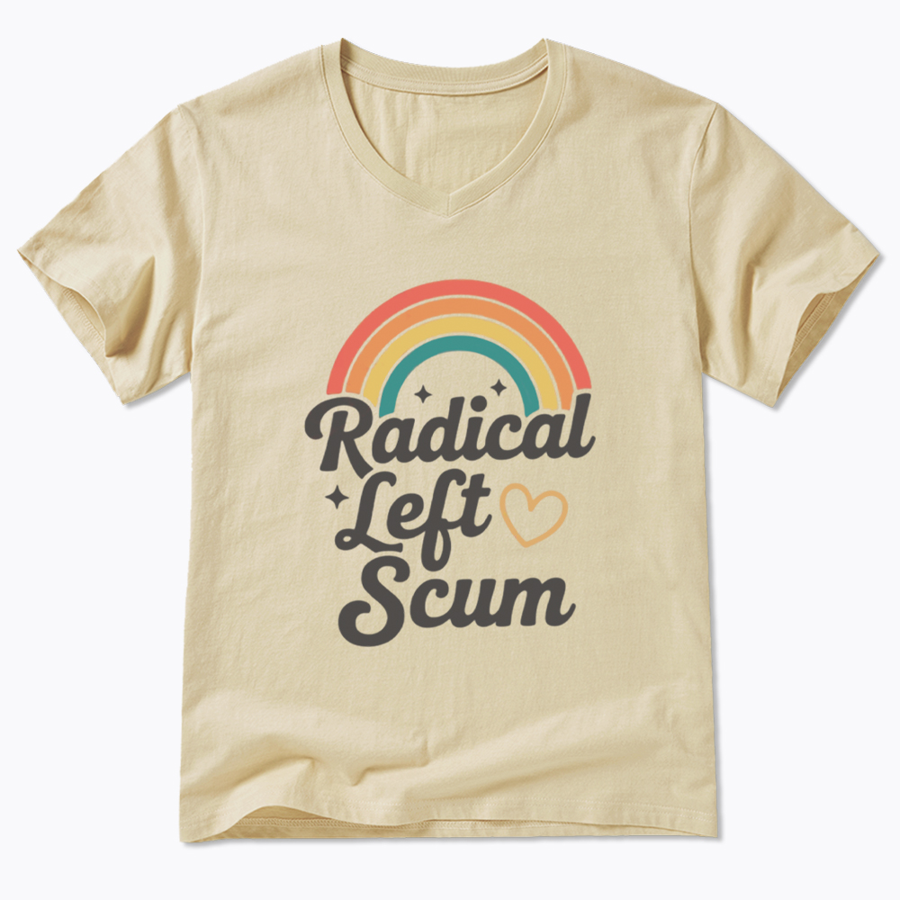 Retro Radical Left Scum V-Neck Classic T-Shirt