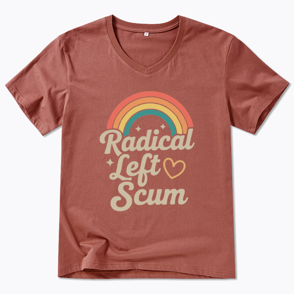 Retro Radical Left Scum V-Neck Classic T-Shirt