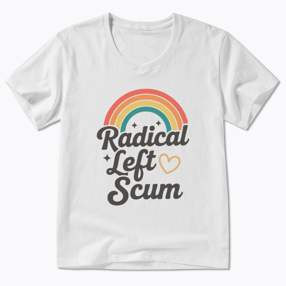 Retro Radical Left Scum V-Neck Classic T-Shirt
