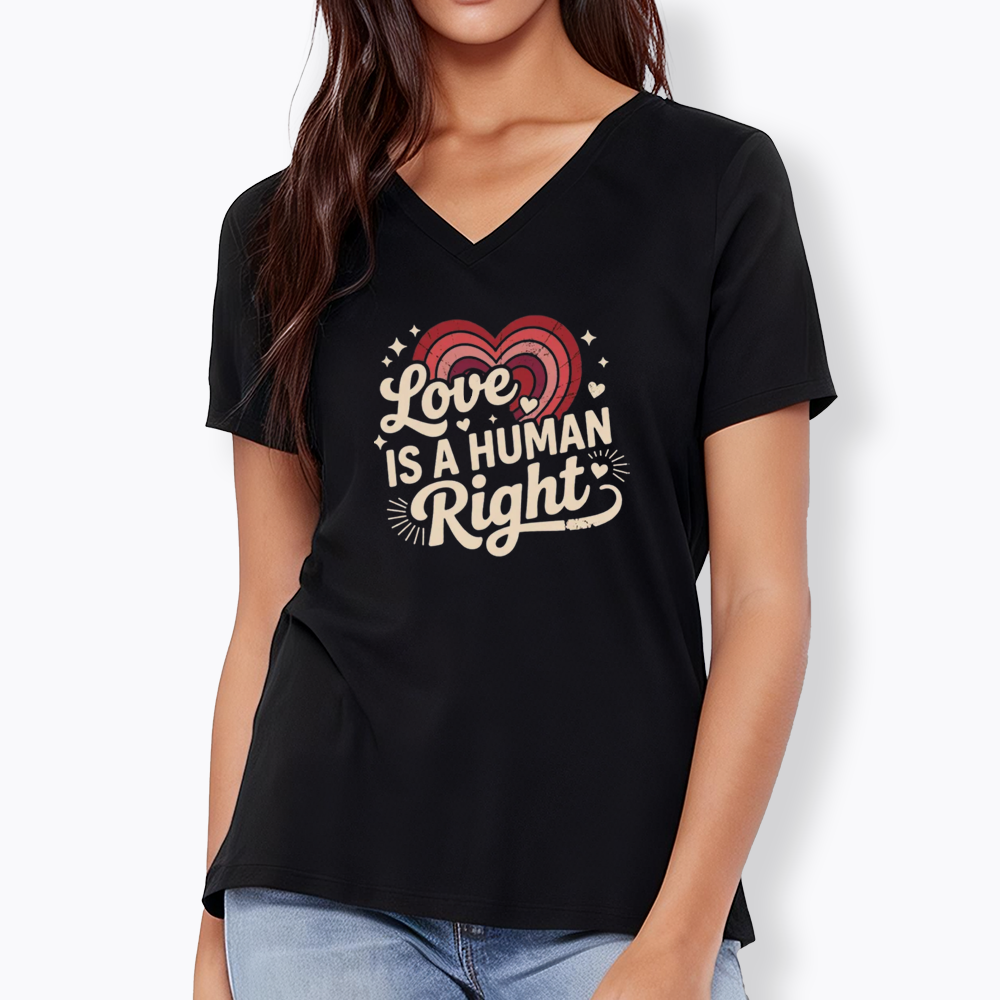 Love Is A Human Right V-Neck Classic T-Shirt