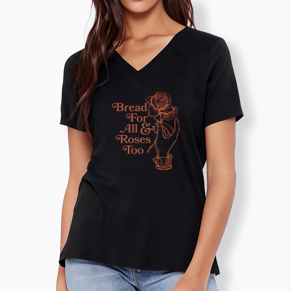 Bread for all and Roses too V-Neck Classic T-Shirt