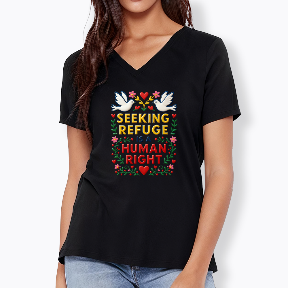 Seeking Refuge is a Human Right V-Neck Classic T-Shirt
