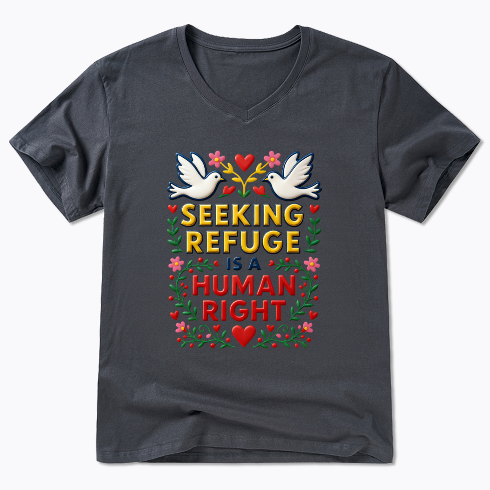 Seeking Refuge is a Human Right V-Neck Classic T-Shirt