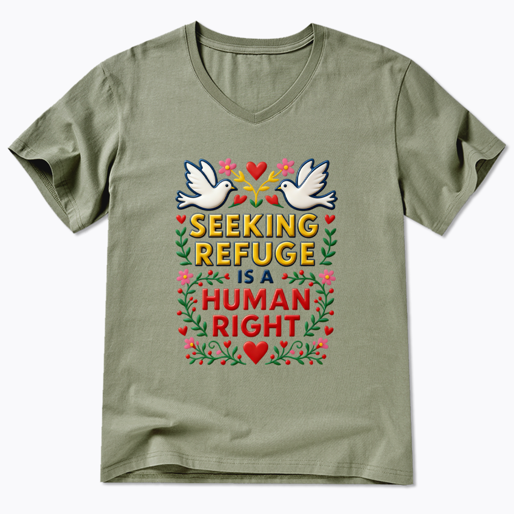 Seeking Refuge is a Human Right V-Neck Classic T-Shirt