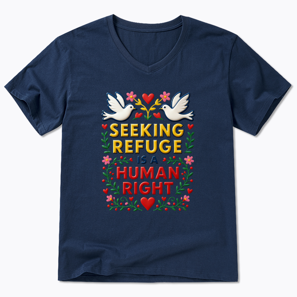 Seeking Refuge is a Human Right V-Neck Classic T-Shirt
