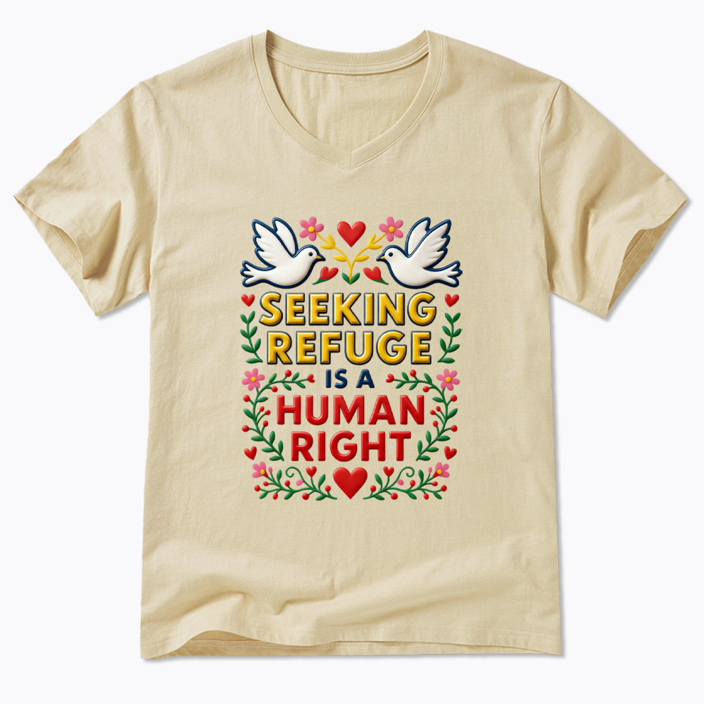 Seeking Refuge is a Human Right V-Neck Classic T-Shirt