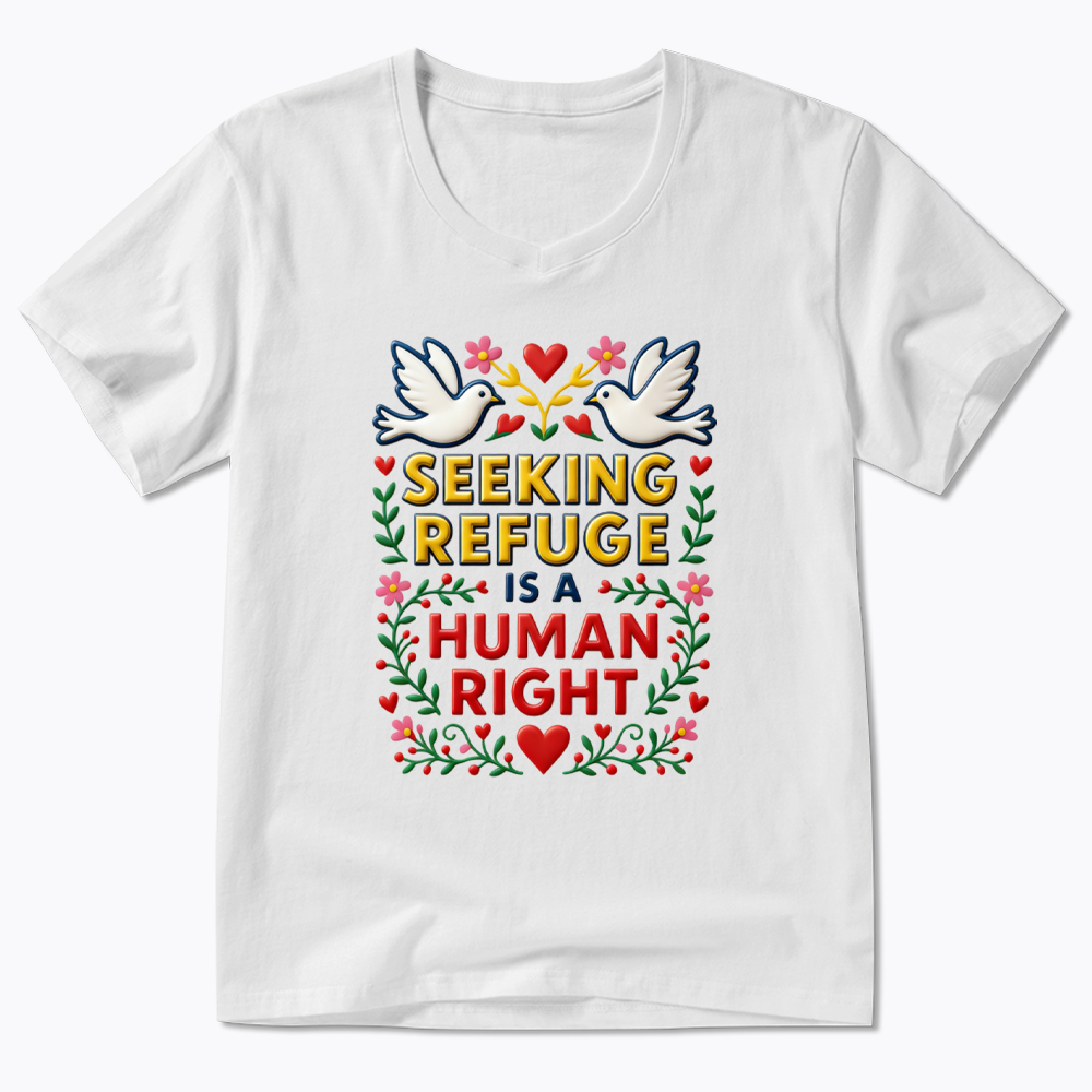 Seeking Refuge is a Human Right V-Neck Classic T-Shirt