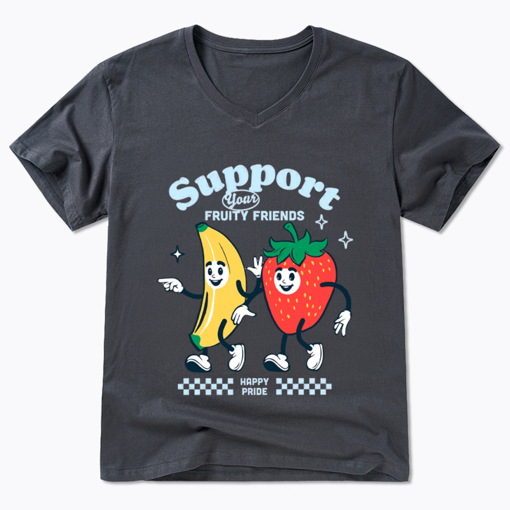 Support Your Fruity Friends Happy Pride V-Neck Classic T-Shirt