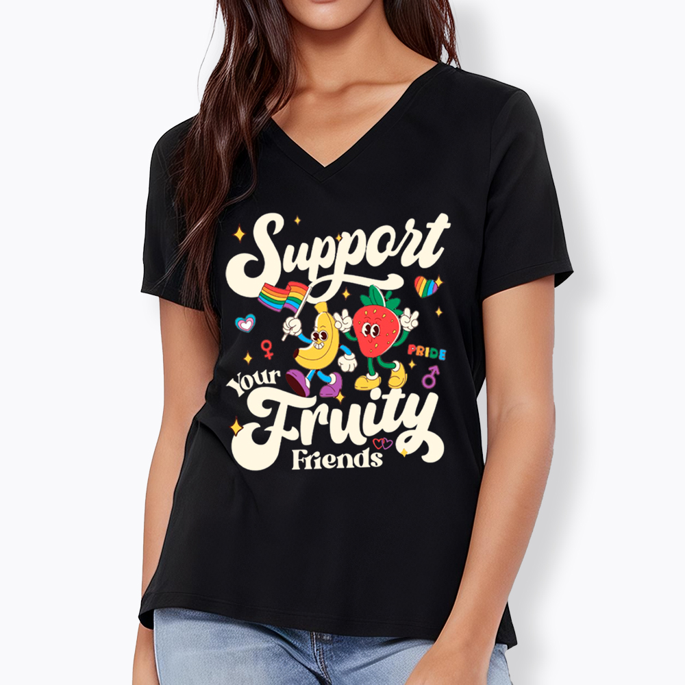 Support Your Fruity Friends V-Neck Classic T-Shirt
