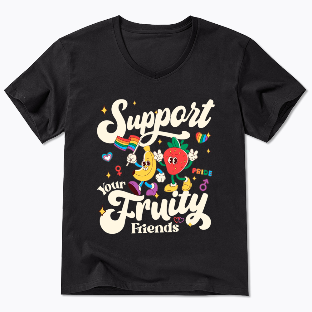 Support Your Fruity Friends V-Neck Classic T-Shirt