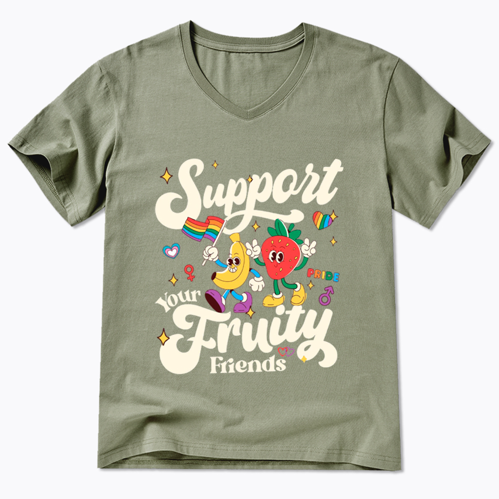 Support Your Fruity Friends V-Neck Classic T-Shirt