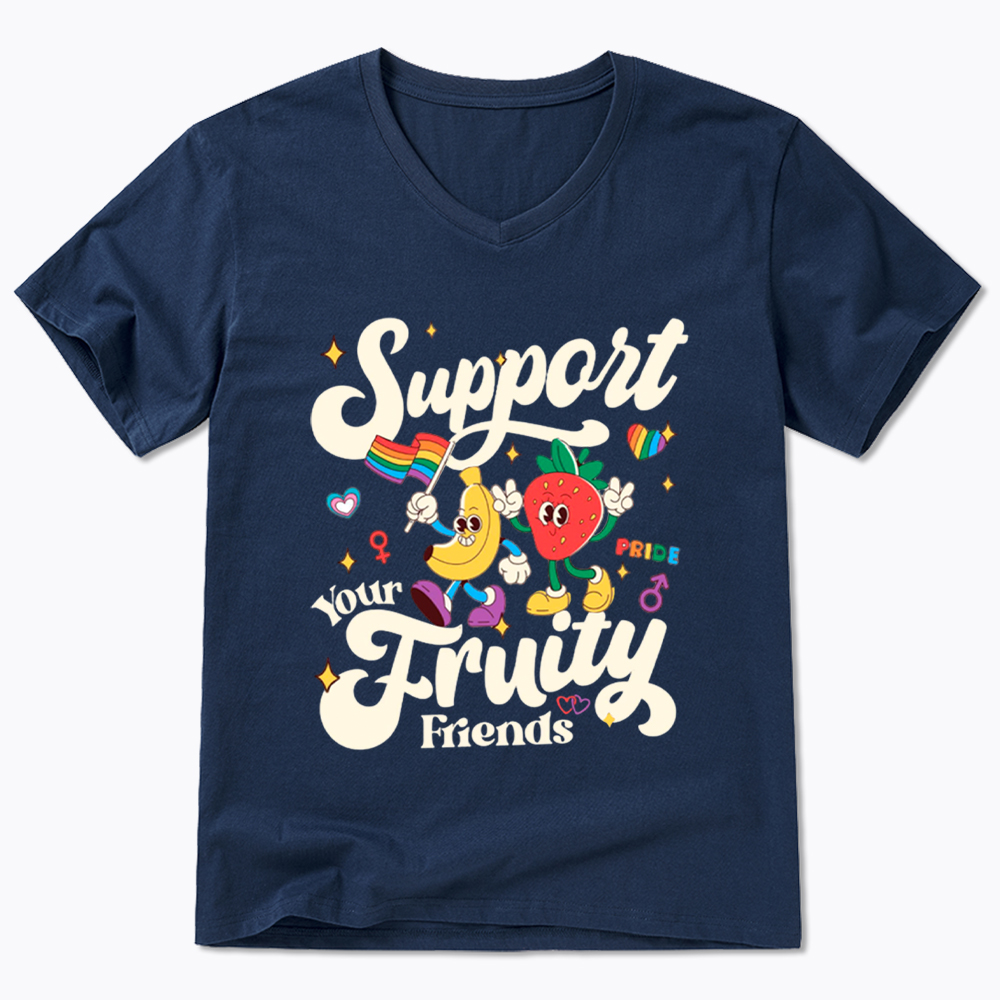 Support Your Fruity Friends V-Neck Classic T-Shirt